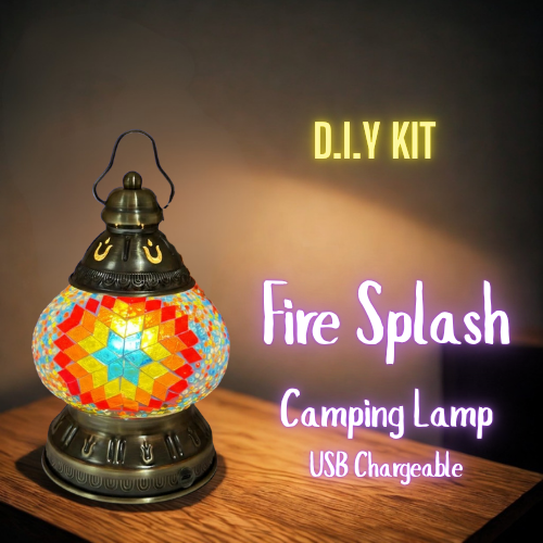 D.I.Y FIRE SPLASH CAMPING LAMP- RECARGEABLE